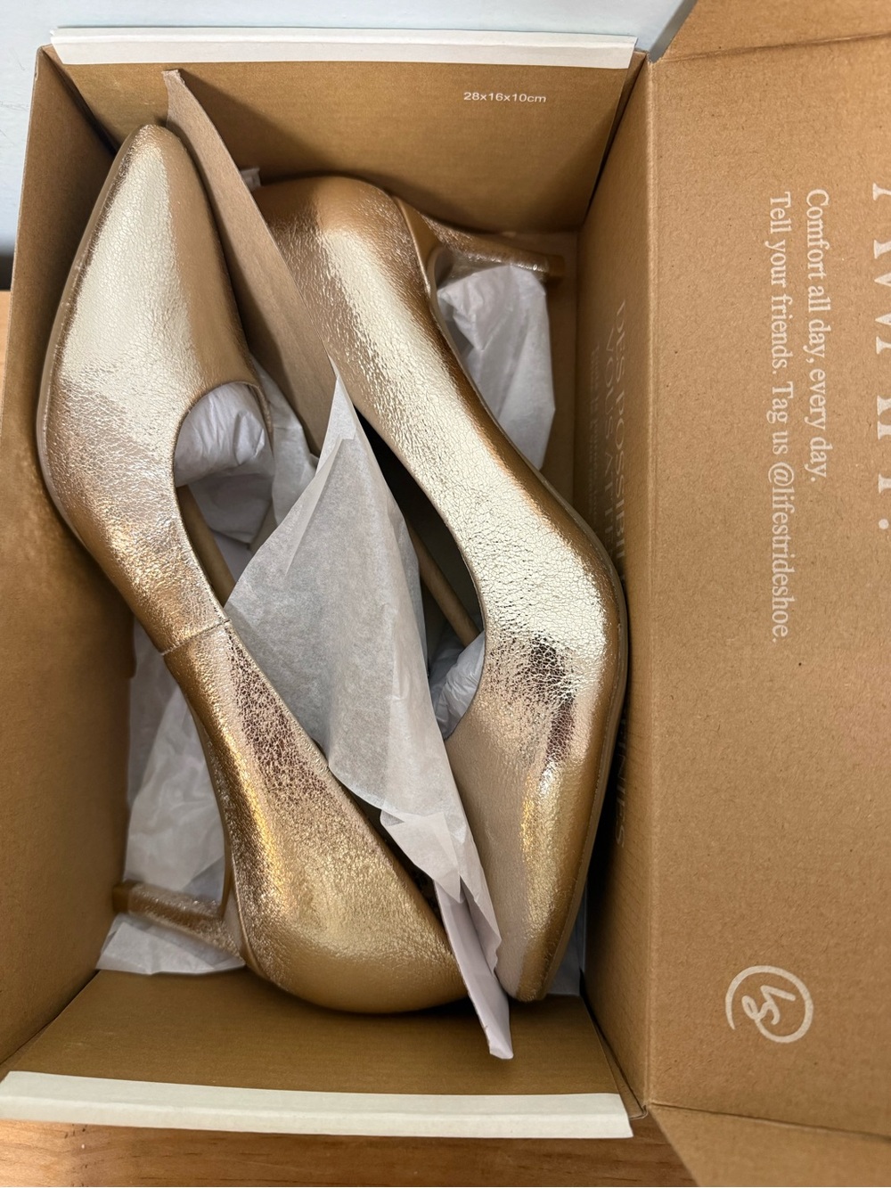 Life Stride Metallic Gold Wedge Pumps - Picture 4 of 4